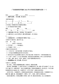 广东省深圳市罗湖区2021年六年级下册小升初语文检测考试卷（一）含答案部编版