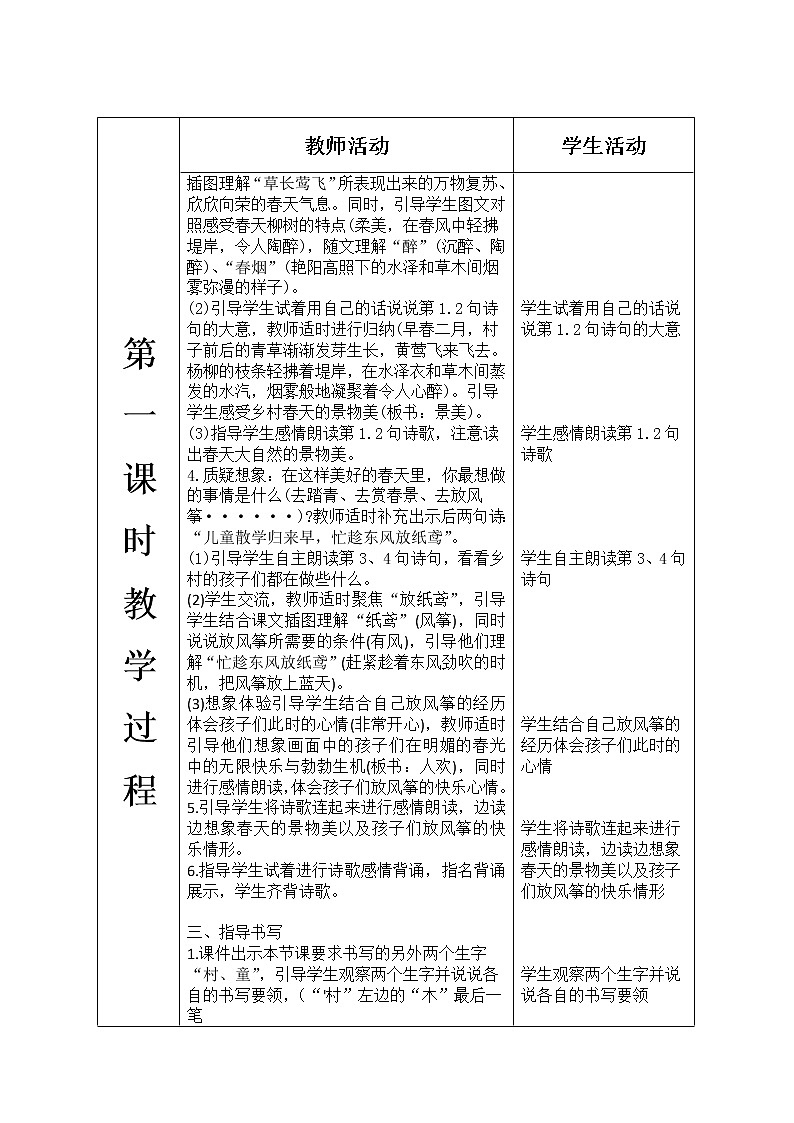 人教部编版语文二年级下册1.1《 古诗二首》课件+教案+素材03