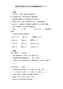 六年级下册语文试题 重庆市万州区2021年小升初模拟试卷（十一）（含答案）部编版