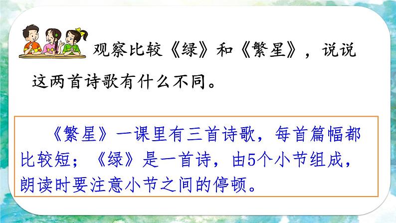 人教部编版语文四年级下册3.10《 绿》课件+教案+素材07