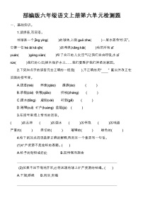 人教部编版六年级上册第六单元单元综合与测试当堂达标检测题