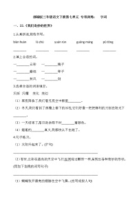 小学语文人教部编版三年级下册第七单元单元综合与测试课时练习