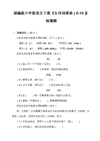 小学语文人教部编版六年级下册古诗词诵读综合与测试习题