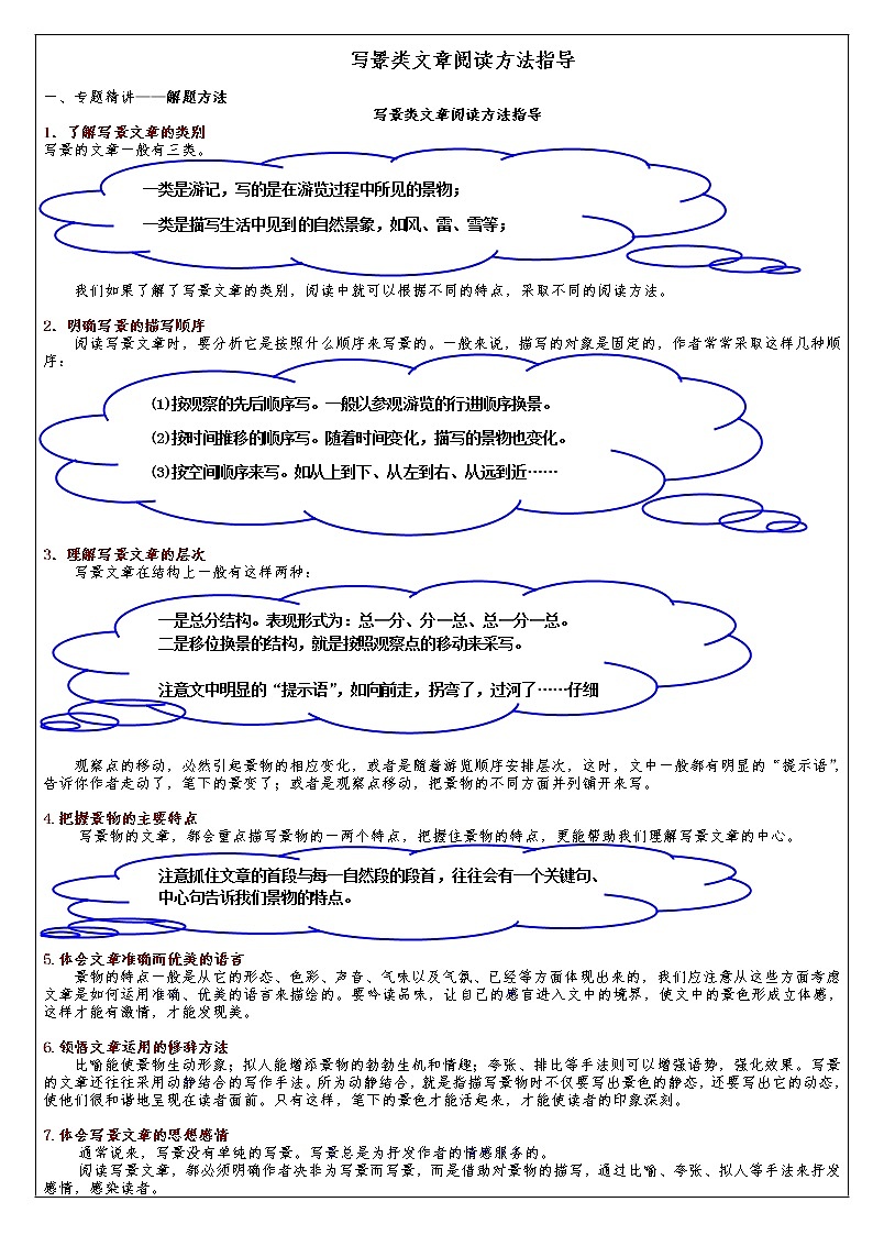写景类文章阅读方法指导（老师用）第1页