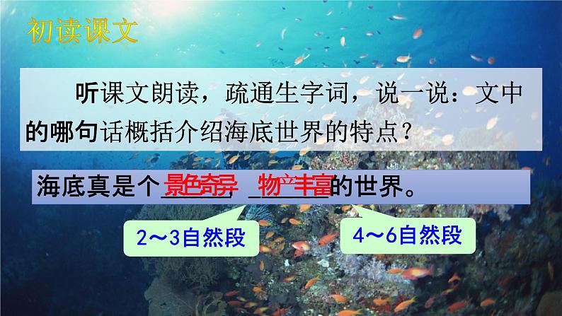 部编人教版三年级语文下册《23海底世界》教学课件精品PPT小学优秀课堂课件2第5页