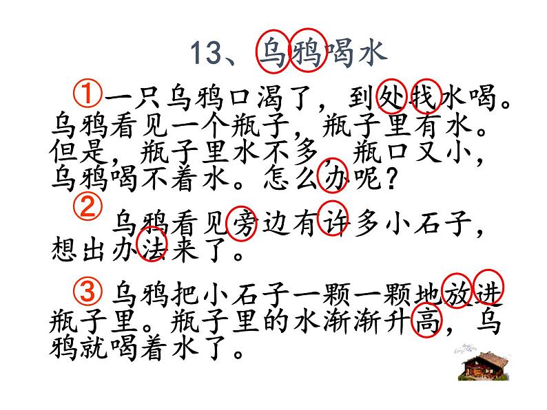 人教部编版语文一年级上册课文 13 《乌鸦喝水》课件+素材07