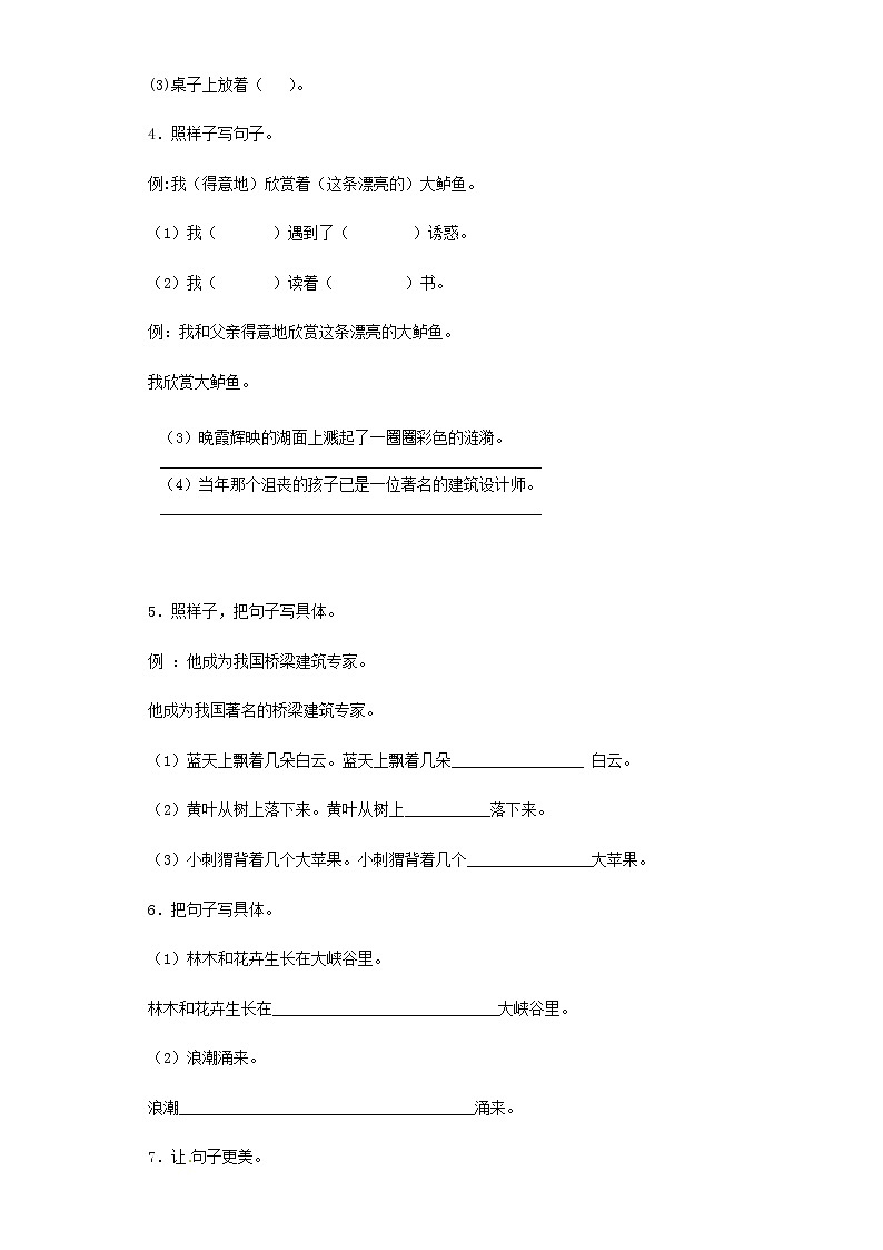 【精品】小升初语文知识专项训练（基础知识二）-4.扩句、缩句（24页）02