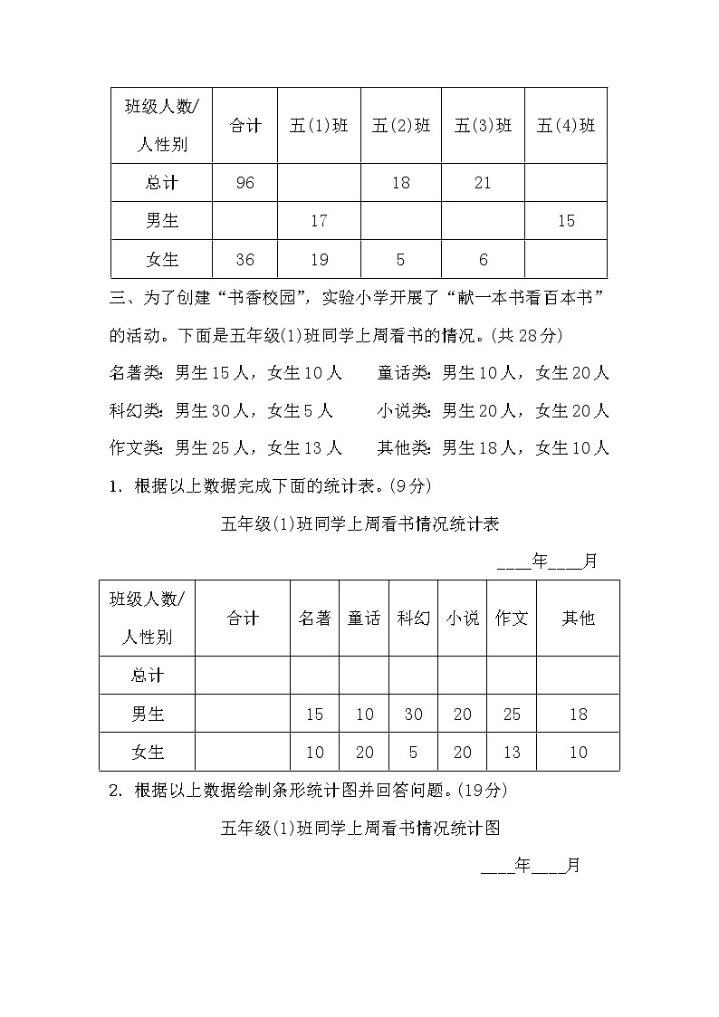 五年级数学上册第六单元测评卷第2页