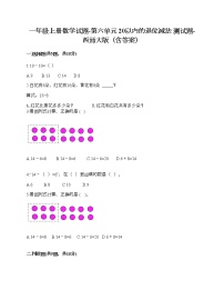 小学数学西师大版一年级上册六 20以内的退位减法综合与测试课堂检测