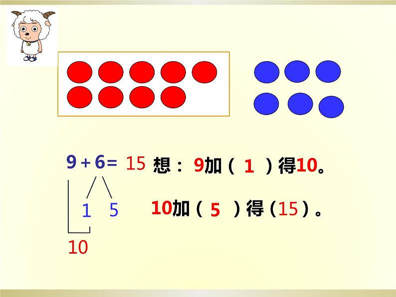 四川省眉山市东坡区东坡小学西师版教材一年级上册《9加几 》PPT课件07