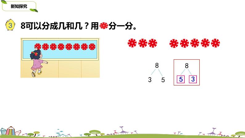 4.苏教版数学一年级上册 7.4《8的分与合》PPT课件第6页