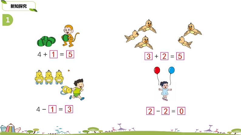 4.苏教版数学一年级上册 8.4《得数在5以内的加法和相应的减法练习》PPT课件第4页