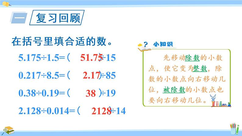 苏教版五年级数学上册课件 5.5  一个数除以小数03