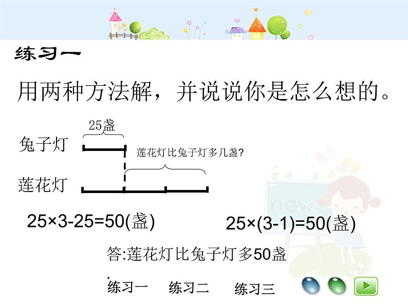 沪教版三年级上册《解决问题--灯市2》课件06