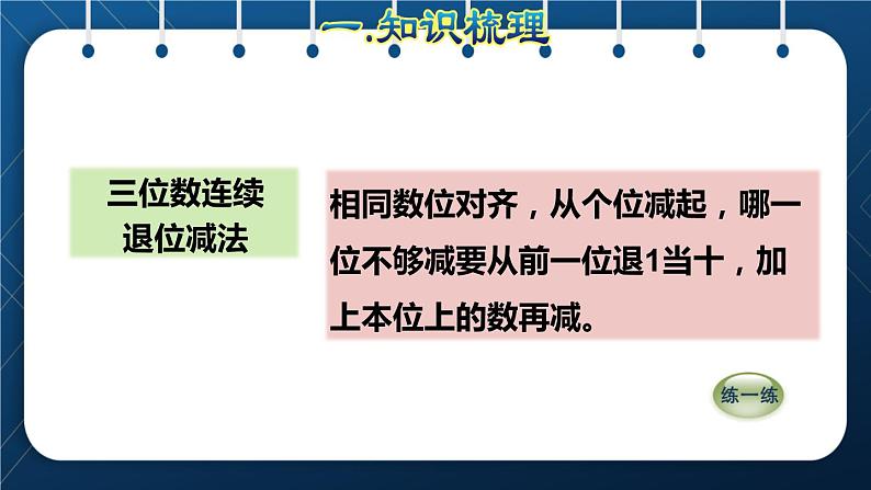 人教版三年级数学上册  10总复习  第1课时    数与代数——万以内加减法和多位数乘一位数(授课课件)04