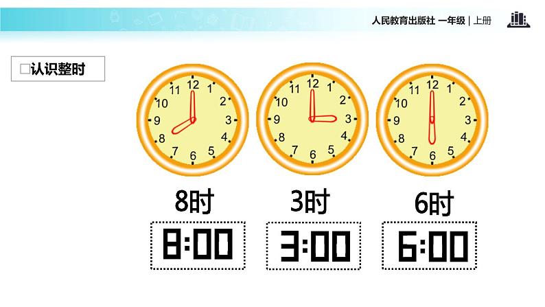 人教版一年级数学上册《认识钟表》PPT课件 (4)第6页