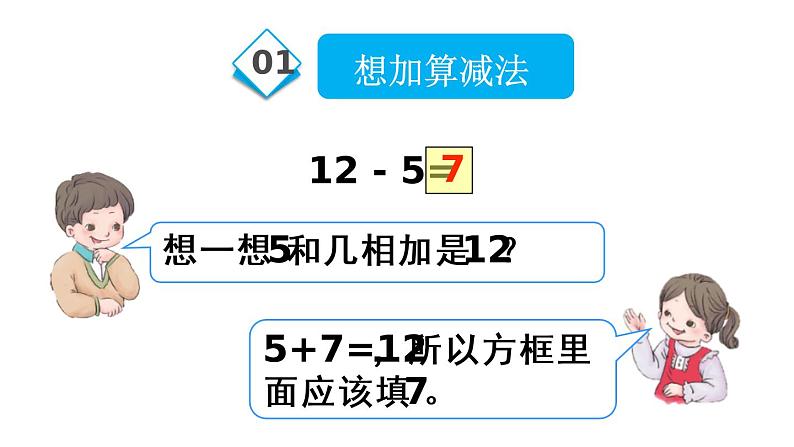 人教版一年级数学下册《十几减5、4、3、2》20以内的退位减法PPT课件 (2)06