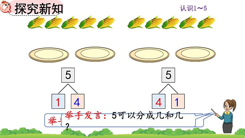 人教版数学一年级上册 第三单元  3.6 5的组成 课件第4页