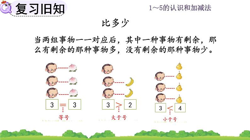 人教版数学一年级上册 第三单元  3.3 练习三 课件04