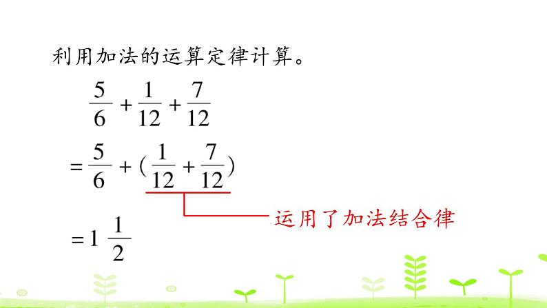 人教版五年级数学下册《分数加减简便运算》PPT课件 (1)第7页