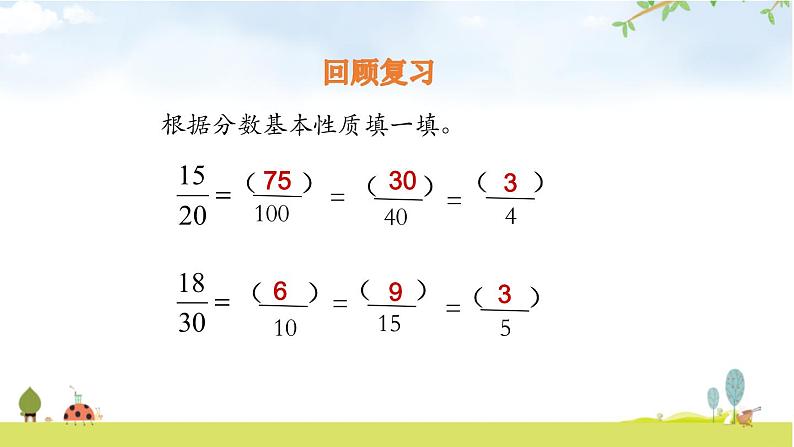 人教版五年级数学下册《最大公因数》分数的意义和性质PPT课件 (2)第3页