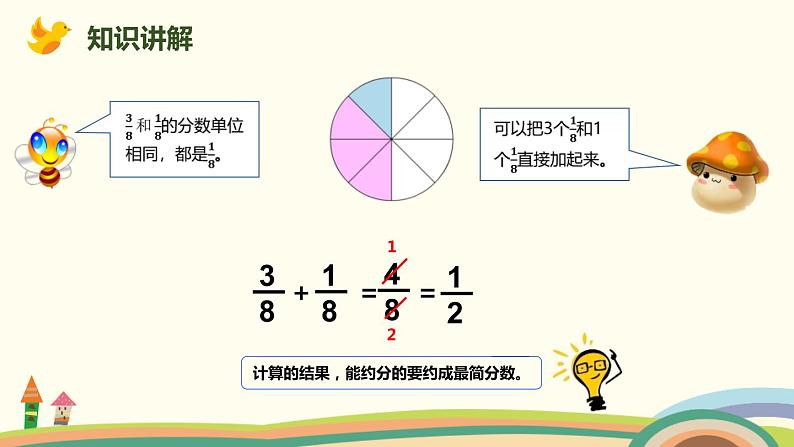 人教版五年级数学下册《同分母分数加、减法》分数的加法和减法PPT课件 (2)第4页