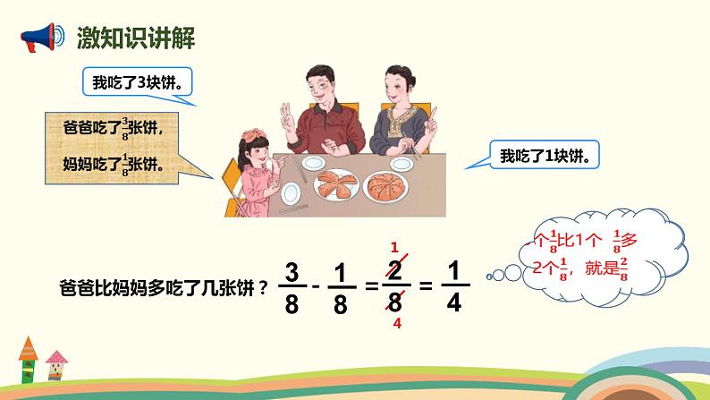 人教版五年级数学下册《同分母分数加、减法》分数的加法和减法PPT课件 (2)第5页