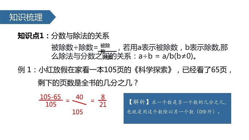 人教版五年级数学下册《分数与除法》PPT课件 (5)06