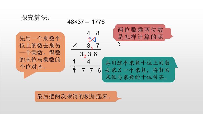 人教版三年级数学上册《笔算乘法》两位数乘两位数PPT课件(进位) (1)07