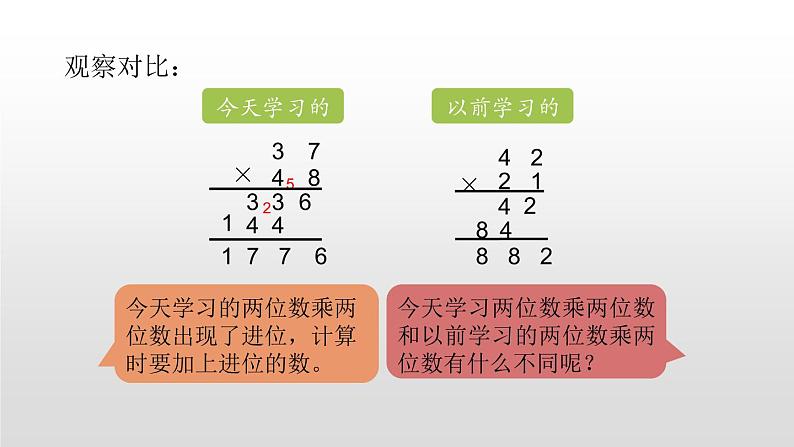 人教版三年级数学上册《笔算乘法》两位数乘两位数PPT课件(进位) (1)08