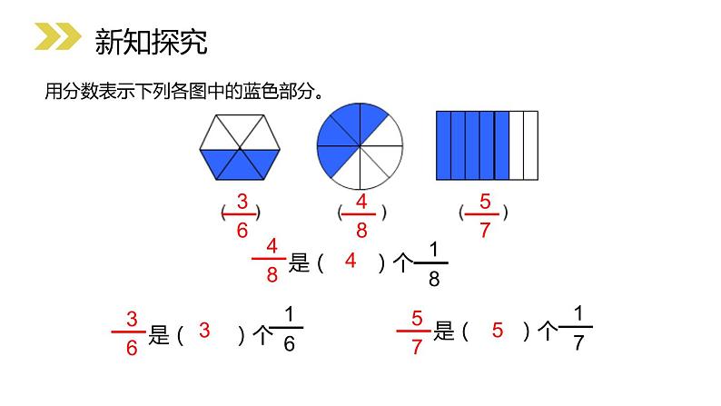 人教版三年级数学上册《分数的简单计算》分数的初步认识PPT课件 (3)第4页