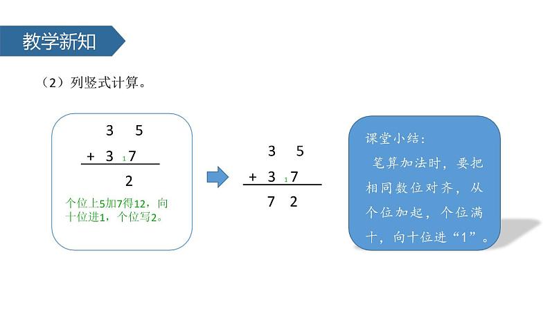 人教版二年级数学上册《进位加》100以内的加法和减法PPT课件 (3)第5页