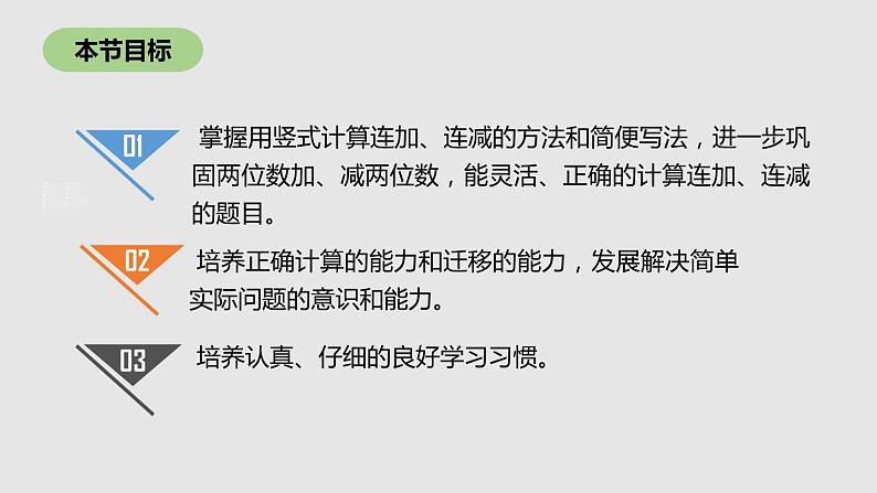 人教版二年级数学上册《连加、连减和加减混合》100以内的加法和减法PPT课件02