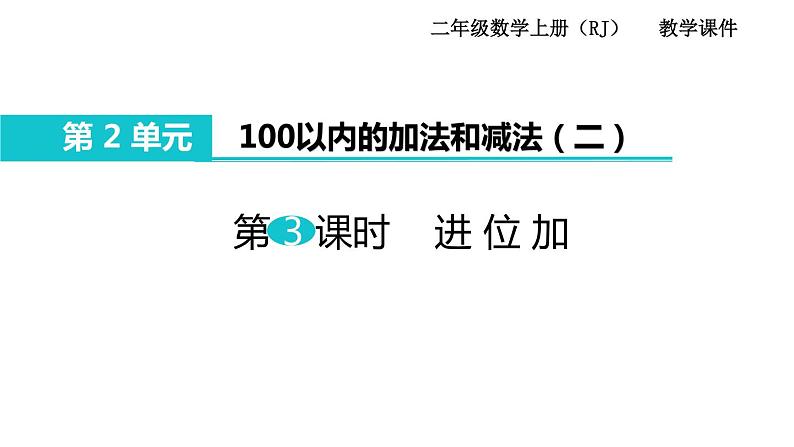 人教版二年级数学上册《进位加》100以内的加法和减法PPT课件 (1)第1页