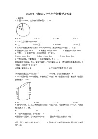 2020年上海延安中学小升初数学及答案练习题