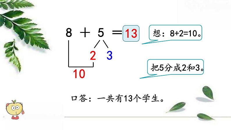 人教版一年级上册 8.3+8、7、6加几+精编课件第5页