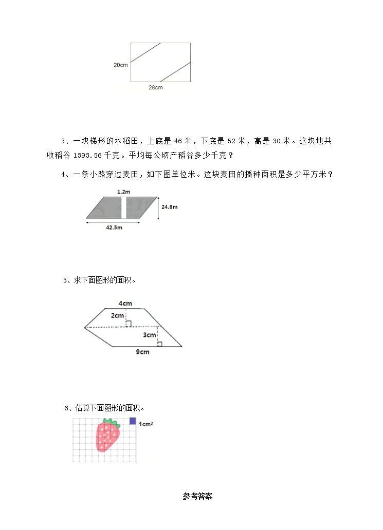 多边形的面积第五课时整理与复习（练习题）03