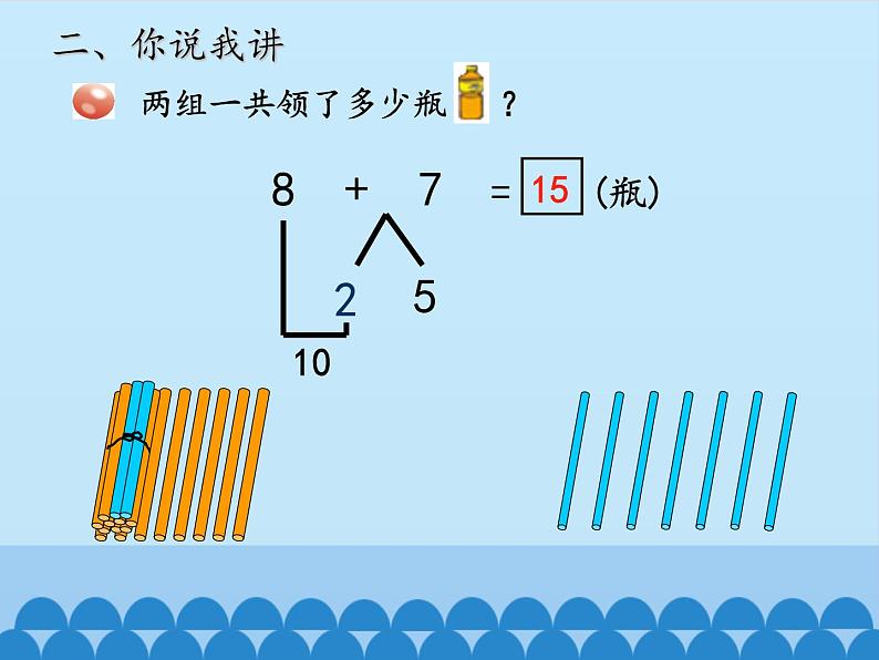 一年级上册数学小小运动会——20以内的进位加法和退位减法-第二课时_课件1  青岛版（五四制）第4页