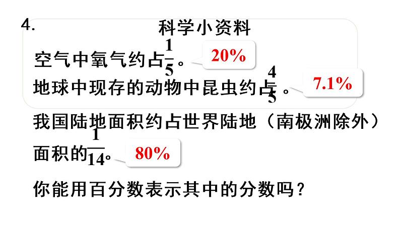 六年级上册数学课件-6  百分数（一）练习十八人教版07