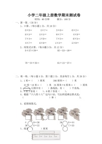 小学二年级上册数学期末测试卷(经典10套)