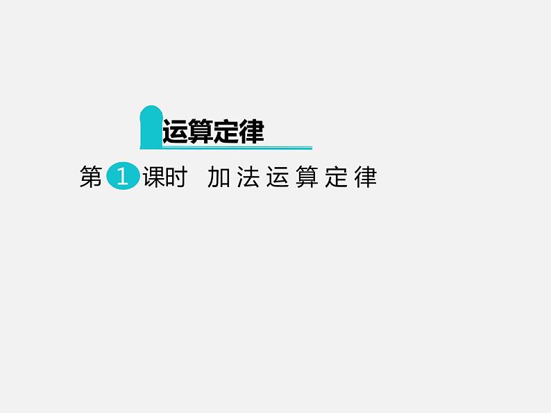 人教版四年级数学下册  第3单元 加法运算定律课件PPT第1页