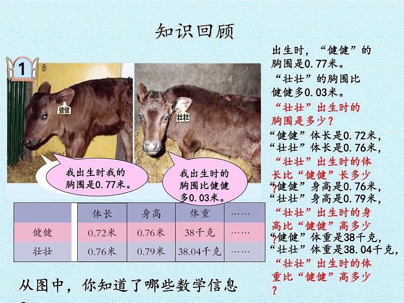 四年级上册数学 七 奇异的克隆牛——小数加减法 复习课件 青岛版（五四制）第5页