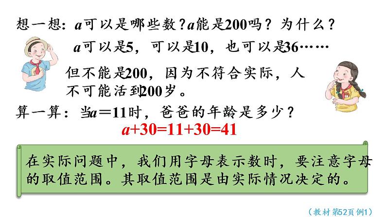 五年级上册数学课件-5 简易方程1.用字母表示数第1课时  用字母表示数（1）人教版第8页