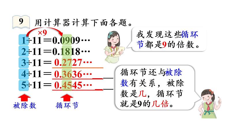 五年级上册数学课件-3 小数除法第8课时  用计算器探索规律人教版06