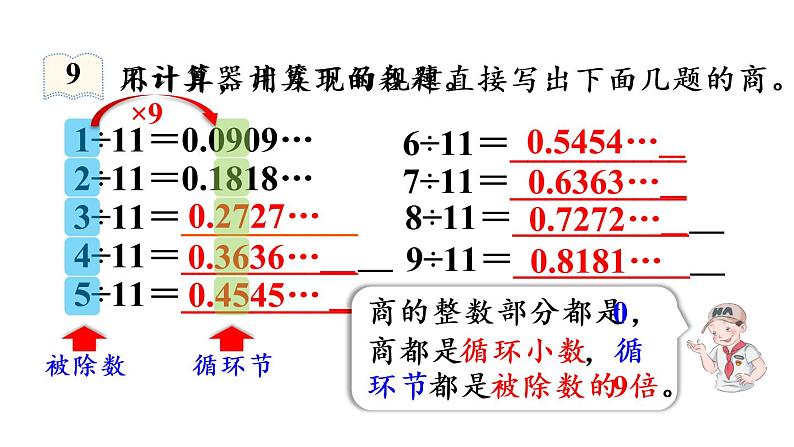 五年级上册数学课件-3 小数除法第8课时  用计算器探索规律人教版07