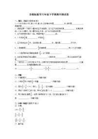 苏教版数学六年级下学期期中测试卷5