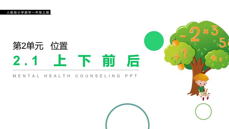 人教版数学 一年级上册2.1  上下前后课件PPT第1页