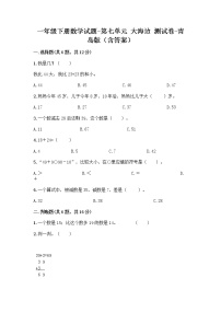 小学数学青岛版 (六三制)一年级下册七 大海边---100以内数的加减法(二)复习练习题