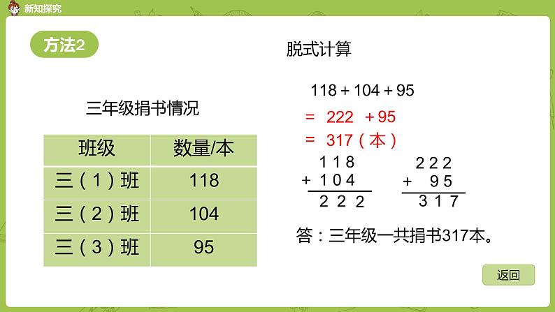 北师大版三年级数学上册 3.1捐书活动 三位数连加运算 课件第7页