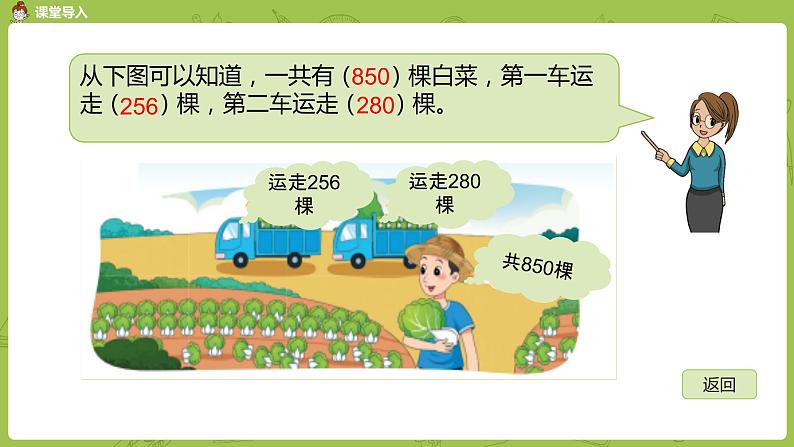 北师大版三年级数学上册 3.2运白菜 三位数连减运算 课件第3页